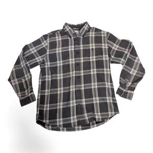 Weatherproof Men's Gray Plaid Button-Down Shirt‎ L